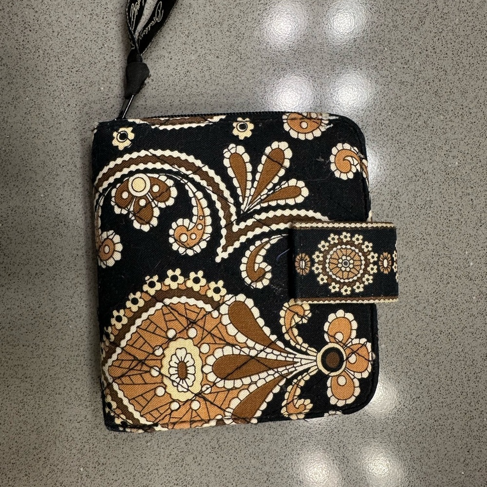 Vera Bradley Black and Brown Patterned Wallet